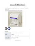 Hatsuyuki HC-8E Cube Ice Shaver Spec Sheet Hatsuyuki HC-8E Cube Ice Shaver Spec Sheet