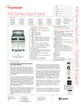 High Efficiency Fryer Spec Sheet