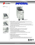 Imperial 75lb fryer specsheet Imperial 75lb fryer specsheet