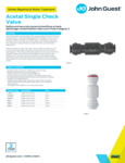 JG Drinks Acetal Single Check Valve Data Sheet JG Drinks Acetal Single Check Valve Data Sheet