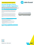 JG Drinks Acetal Single Check Valve (Super Speedfit) Data Sheet JG Drinks Acetal Single Check Valve (Super Speedfit) Data Sheet