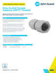 JG Drinks Female Adaptor (NPTF Thread) Data Sheet