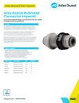 JG Drinks Grey Acetal Bulkhead Connector (Imperial) Data Sheet