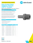 JG Drinks Grey Acetal Stem Adaptor (NPTF Thread) Imperial Data Sheet JG Drinks Grey Acetal Stem Adaptor (NPTF Thread) Imperial Data Sheet