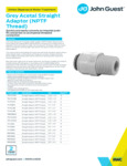 JG Drinks Grey Acetal Straight Adaptor (NPTF Thread) Data Sheet JG Drinks Grey Acetal Straight Adaptor (NPTF Thread) Data Sheet
