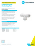 JG Drinks Polypropylene Reducing Tee Data Sheet