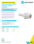 JG Drinks Polypropylene Stem Adaptor (NPTF Thread) Data Sheet JG Drinks Polypropylene Stem Adaptor (NPTF Thread) Data Sheet