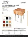 John Boos & Co. PCA SpecSheet John Boos & Co. PCA SpecSheet