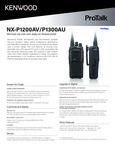 Kenwood NX-P1200AV 1300AU Spec Sheet Kenwood NX-P1200AV 1300AU Spec Sheet