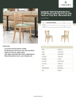 Lancaster Table & Seating 164CWLNVSFKD Specsheet