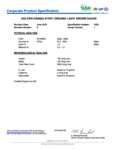 Light brown sugar spec sheet