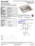 Elkay LR1716 Spec Sheet Elkay LR1716 Spec Sheet