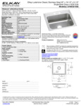 Elkay LRAD221955 Spec Sheet Elkay LRAD221955 Spec Sheet