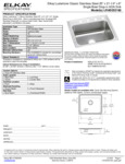 Elkay LRAD2521603 Spec Sheet