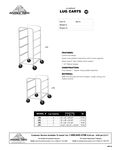 Advance Tabco Lug Racks Spec Sheet Advance Tabco Lug Racks Spec Sheet