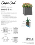 Mayne Cape Cod 20x20 Square Planter Spec Sheet