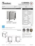 Traulsen C Series Undercounter Refrigerator Specsheet