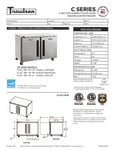 Traulsen C Series Undercounter Freezer Specsheet