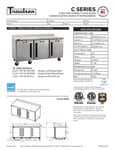 Traulsen C Series Worktop Refrigerator Specsheet Traulsen C Series Worktop Refrigerator Specsheet