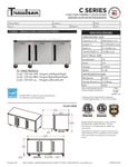 Traulsen C Series Undercounter Refrigerator Specsheet Traulsen C Series Undercounter Refrigerator Specsheet