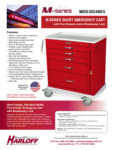 M-SERIES SHORT EMERGENCY CRASH CART, STANDARD WIDTH, FIVE DRAWERS, BREAKAWAY LOCK spec sheet M-SERIES SHORT EMERGENCY CRASH CART, STANDARD WIDTH, FIVE DRAWERS, BREAKAWAY LOCK spec sheet