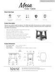 MESA_SideTable_Spec_Sheet MESA_SideTable_Spec_Sheet