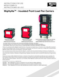 Mightylite - Insulated Front-Load Pan Carriers Spec Sheet Mightylite - Insulated Front-Load Pan Carriers Spec Sheet