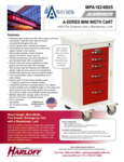 A-SERIES NARROW FIVE DRAWER ALUMINUM CRASH CART, SHORT HEIGHT, MINI WIDTH, FIVE DRAWERS, BREAKAWAY L spec sheet A-SERIES NARROW FIVE DRAWER ALUMINUM CRASH CART, SHORT HEIGHT, MINI WIDTH, FIVE DRAWERS, BREAKAWAY L spec sheet