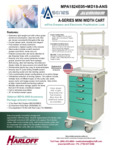 A-SERIES LIGHTWEIGHT NARROW ANESTHESIA CART WITH MD18-ANS ACCESSORIES PACKAGE, SHORT HEIGHT, FIVE DR spec sheet A-SERIES LIGHTWEIGHT NARROW ANESTHESIA CART WITH MD18-ANS ACCESSORIES PACKAGE, SHORT HEIGHT, FIVE DR spec sheet