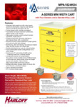 A-SERIES NARROW ALUMINUM KEY LOCK ISOLATION CART, SHORT HEIGHT, FOUR DRAWERS spec sheet A-SERIES NARROW ALUMINUM KEY LOCK ISOLATION CART, SHORT HEIGHT, FOUR DRAWERS spec sheet