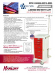 A-SERIES NARROW ALUMINUM CRASH CART WITH MD18-EMG ACCESSORIES PACKAGE spec sheet