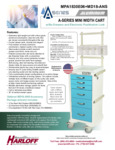 A-SERIES NARROW ALUMINUM ANESTHESIA CART WITH MD18-ANS ACCESSORIES PACKAGE, TALL HEIGHT, SIX DRAWERS spec sheet A-SERIES NARROW ALUMINUM ANESTHESIA CART WITH MD18-ANS ACCESSORIES PACKAGE, TALL HEIGHT, SIX DRAWERS spec sheet