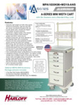 A-SERIES LIGHT NARROW ANESTHESIA CART WITH MD18-ANS ACCESSORIES PACKAGE spec sheet