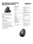 Logitech MX Vertical Advanced Ergonomic Mouse Specsheet
