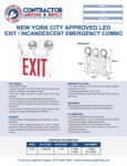 NEW YORK CITY APPROVED LED EXIT-INCANDESCENT EMERGENCY COMBO SPEC SHEET
