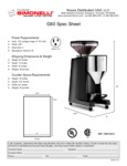 Nuova Simonelli G60 Espresso Grinder Specsheet