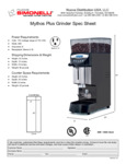 Nuova Simonelli Mythos Basic Espresso Grinder Specsheet