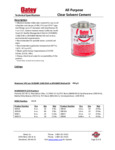 Oatey All Purpose Cement Spec Sheet