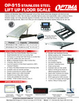 Optima OP-916 Stainless Steel Lift Up Floor Scale Spec Sheet Optima OP-916 Stainless Steel Lift Up Floor Scale Spec Sheet
