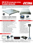 Optima OP-916 Stainless Steel Washdown Floor Scale Spec Sheet Optima OP-916 Stainless Steel Washdown Floor Scale Spec Sheet