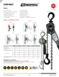 OZ Industrial Lever Hoists Specsheet