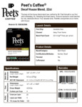 Peets Decaf House Blend Spec Sheet