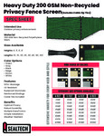 PRIVACY FENCE SCREEN Spec Sheet PRIVACY FENCE SCREEN Spec Sheet