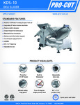 ProCut_KDS-10_Meat_Slicer_SpecSheet ProCut_KDS-10_Meat_Slicer_SpecSheet