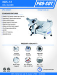 ProCut_KDS-12_Meat_Slicer_SpecSheet ProCut_KDS-12_Meat_Slicer_SpecSheet