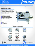 ProCut_KMS-13_Meat_Slicer_SpecSheet ProCut_KMS-13_Meat_Slicer_SpecSheet