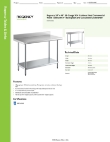 Regency Tables & Sinks 600TB2448G Specsheet Regency Tables & Sinks 600TB2448G Specsheet