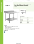 Regency Tables & Sinks 600TSB3648S Specsheet Regency Tables & Sinks 600TSB3648S Specsheet