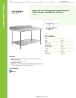Regency Tables & Sinks 600TSB3660S Specsheet Regency Tables & Sinks 600TSB3660S Specsheet