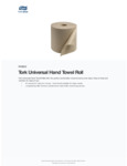 Tork Universal Natural Kraft 1-Ply Paper Towel Roll, 800 Feet / Roll